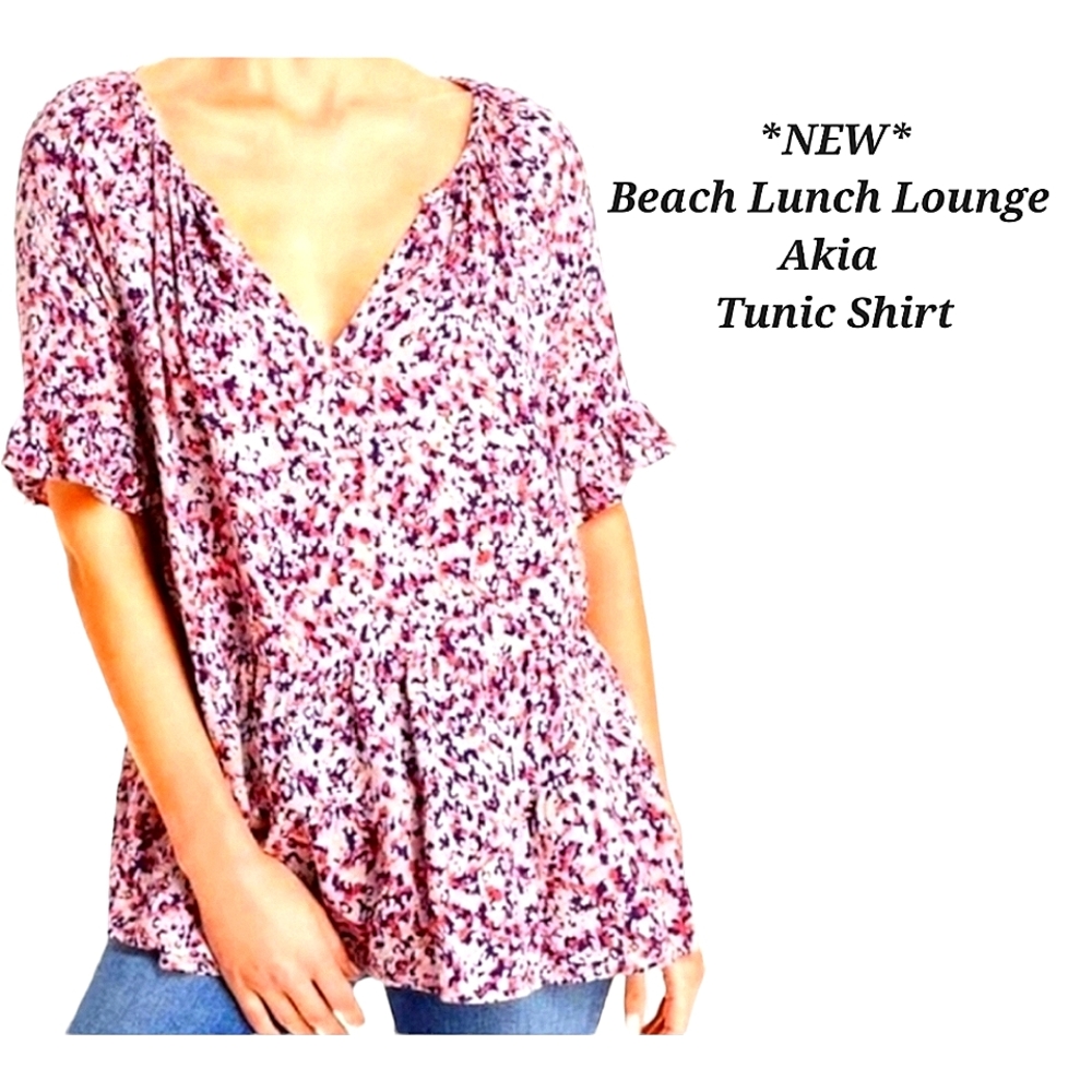 BeachLunchLounge Akia Tunic | NEW | Floral Top | Babydoll Top | Tunic | Small